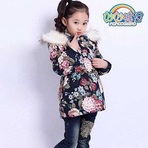 妙妙城堡童裝產品-女童新品毛毛領外套