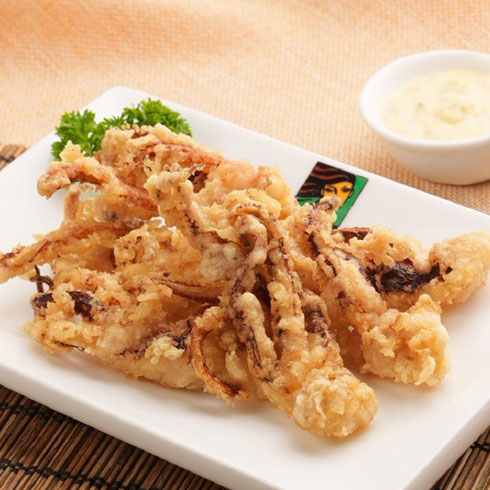 意口轟炸大魷魚小吃店產品-意口現炸魷魚須