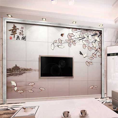 雅素麗藝術背景墻磚產品-雅素麗水刀鑲嵌背景墻系列-幸?；ㄩ_